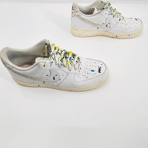 Nike Air Force 1 Low '07 LV8 Paint Splatter White Sail Sneakers Size 15 Men's - Picture 10 of 12